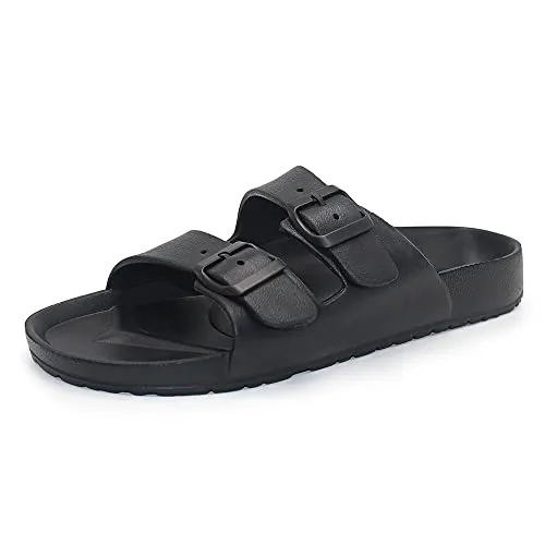 BEMGNAR Men’s Lightweight Comfort Slides Double Buckle Slip-on Adjustable EVA Orthopedic Flat Sandals