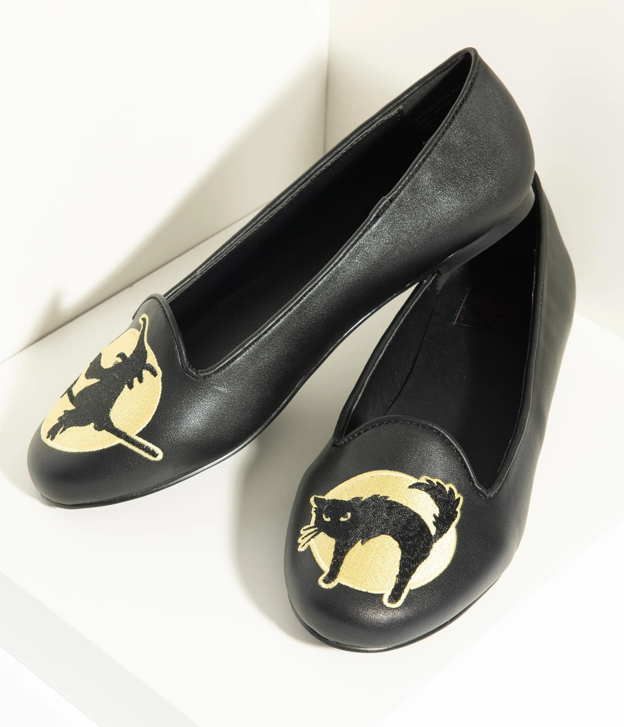 Black Leatherette Moonlight Mischief Flats