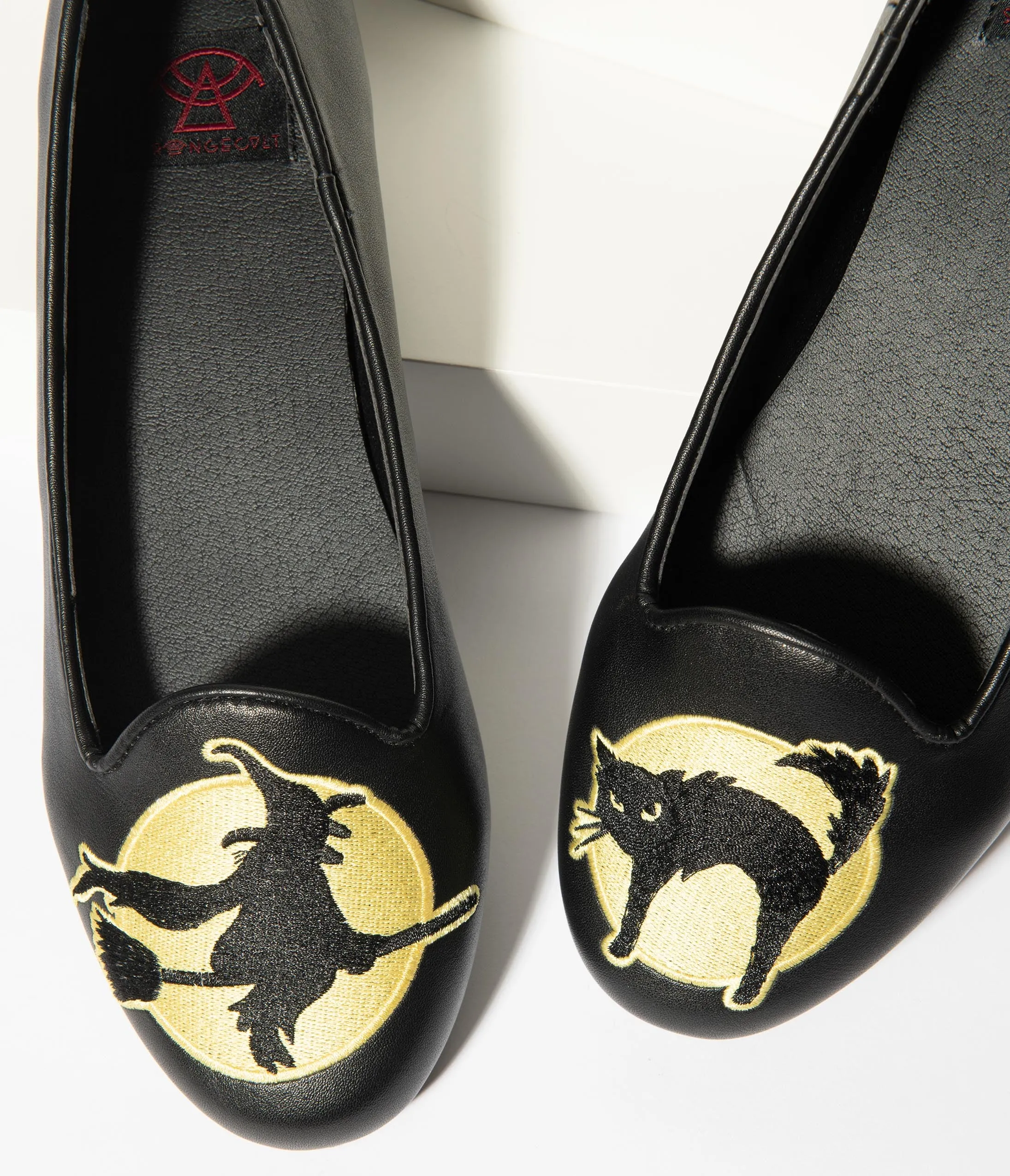 Black Leatherette Moonlight Mischief Flats