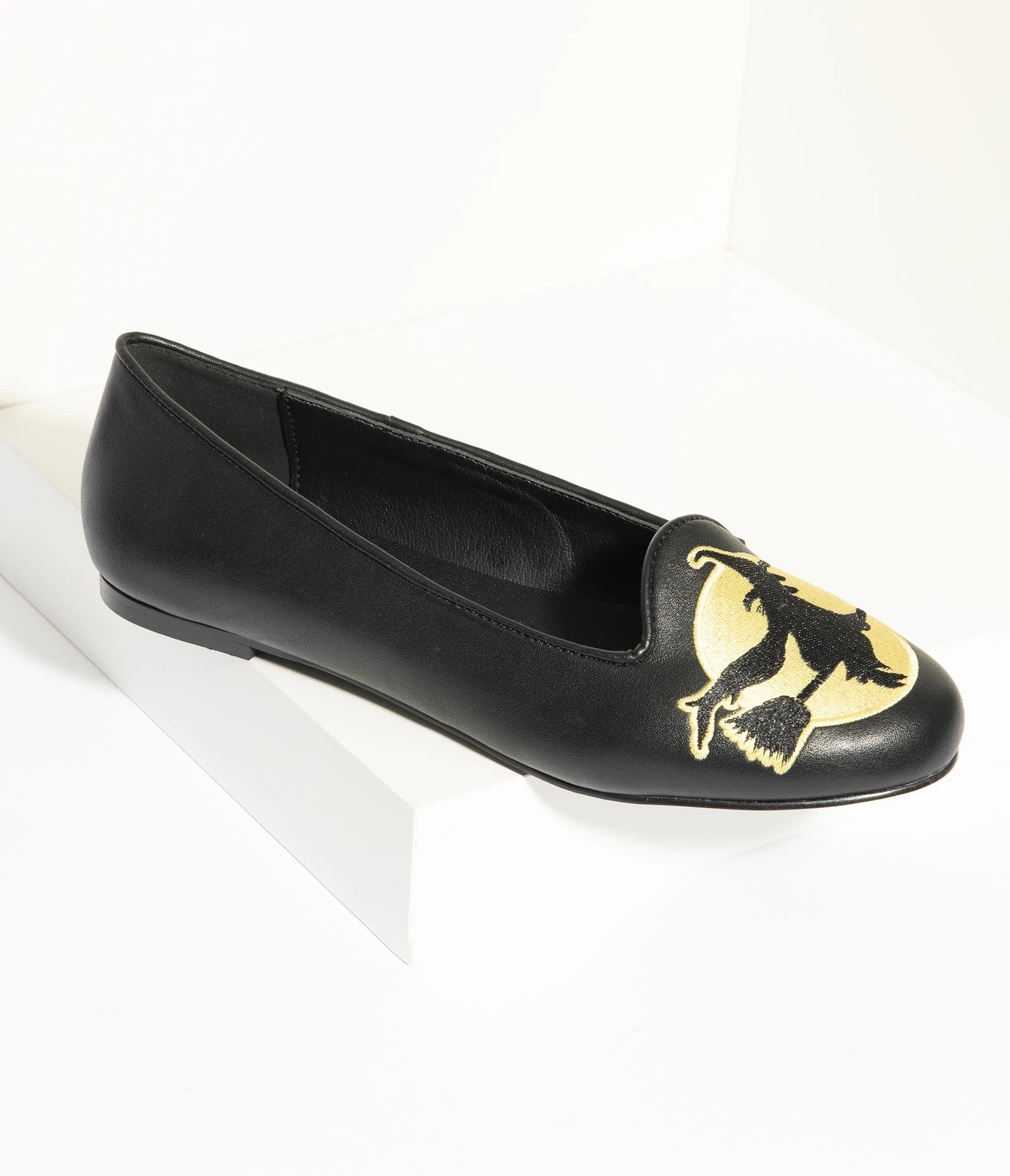 Black Leatherette Moonlight Mischief Flats