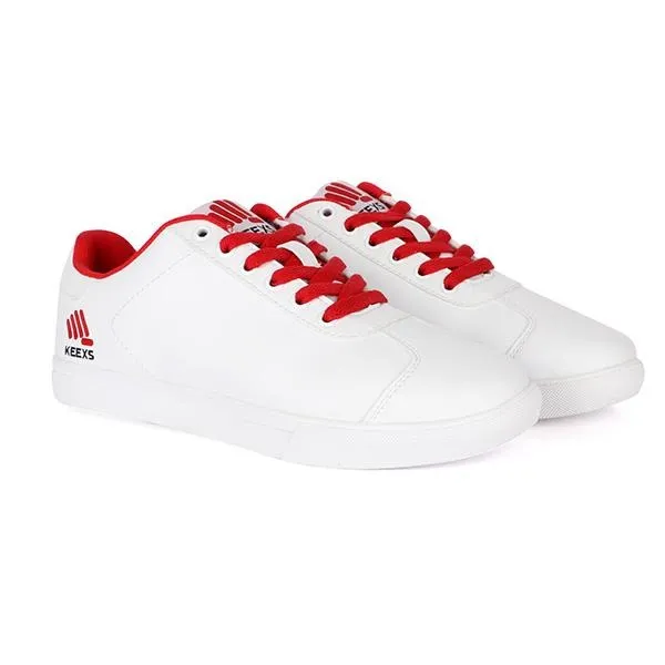 BOYS WHITE KEEXS LACE-UP SNEAKERS