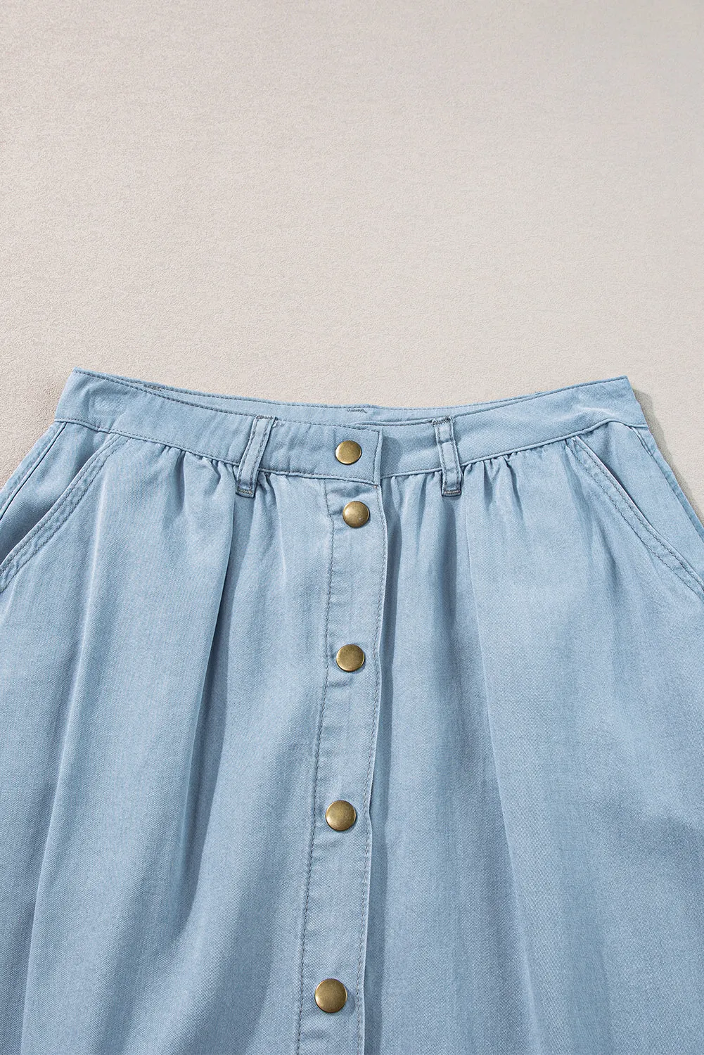 Casual Button-Front Skirt