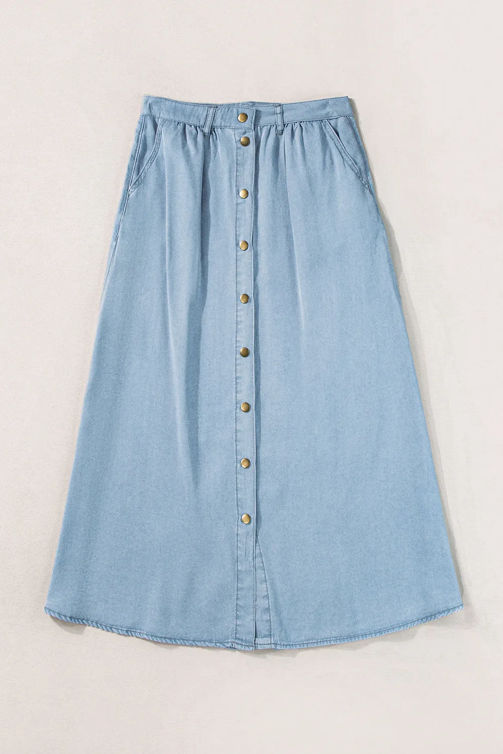 Casual Button-Front Skirt