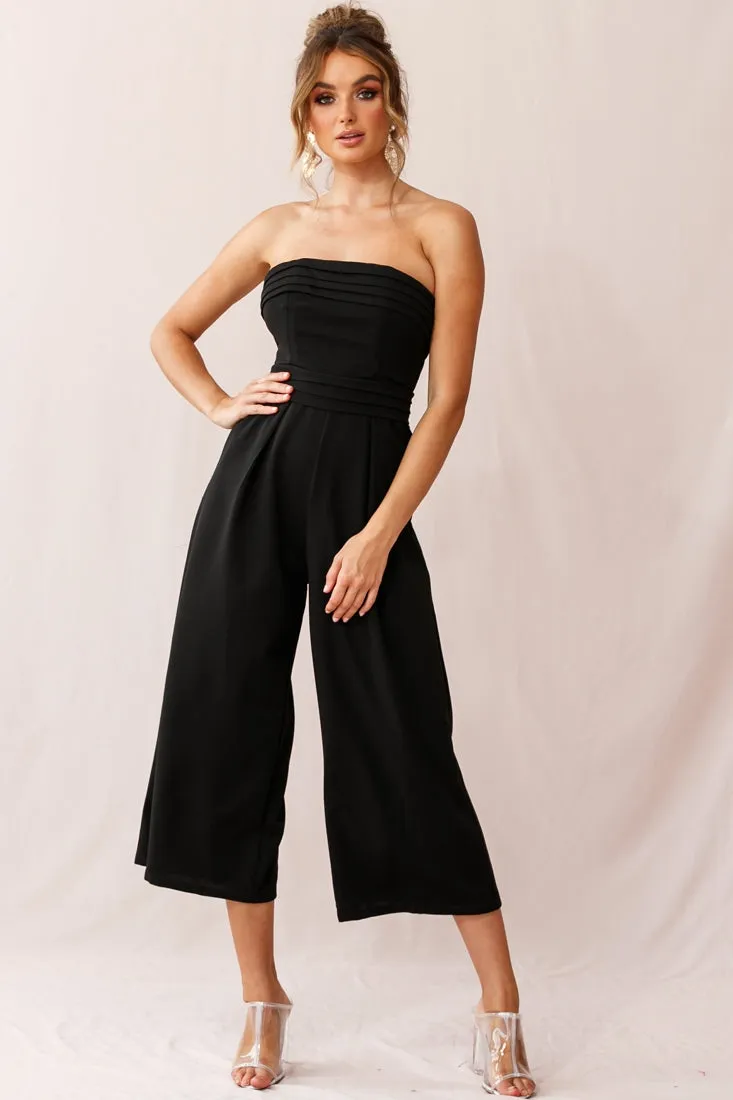 Chosen Strapless Wide Leg Jumpsuit Black