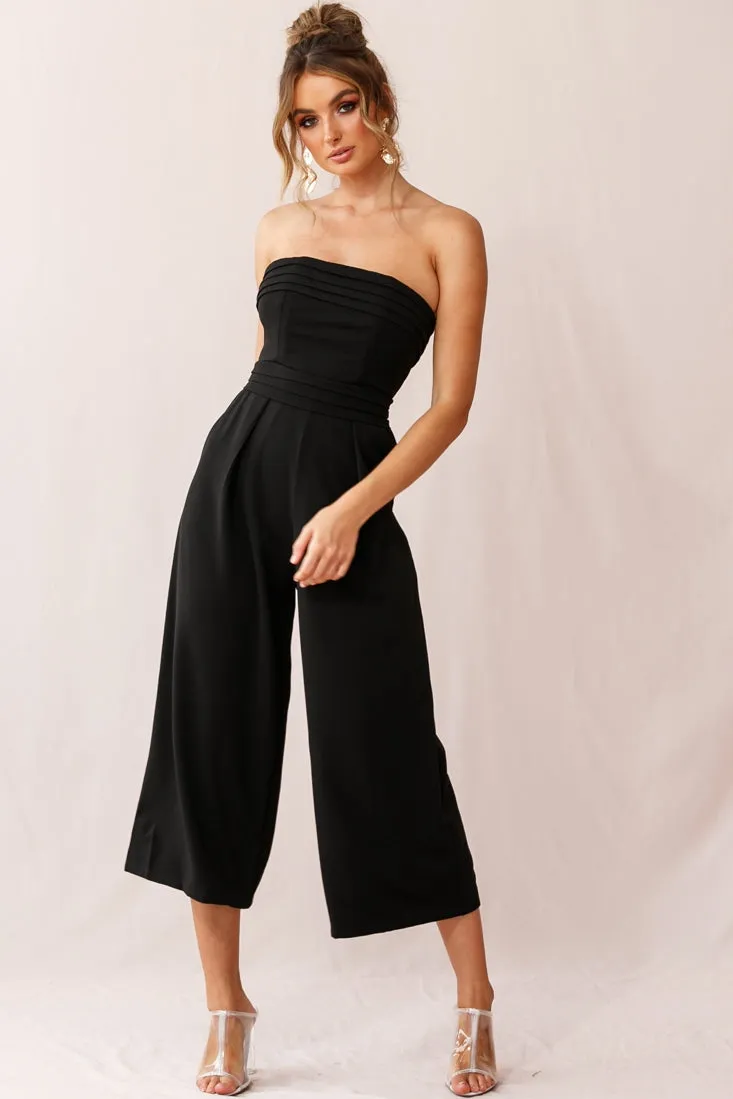 Chosen Strapless Wide Leg Jumpsuit Black