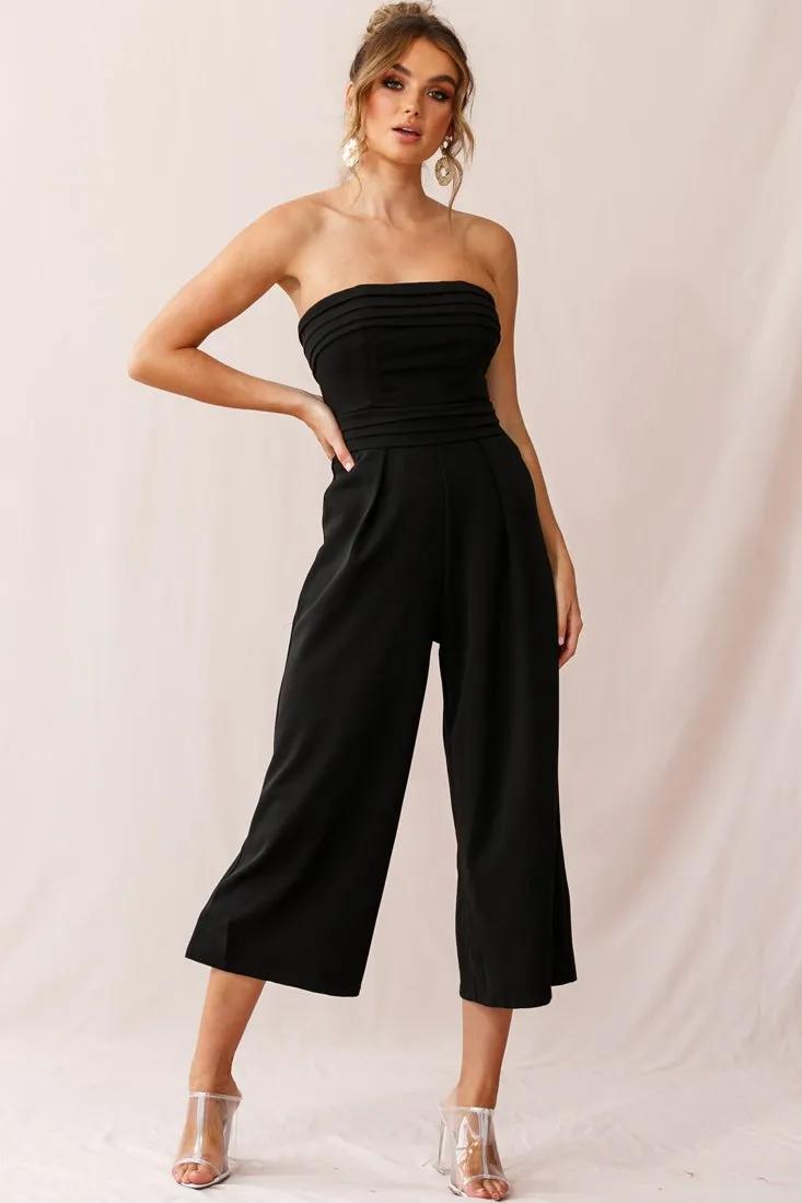 Chosen Strapless Wide Leg Jumpsuit Black