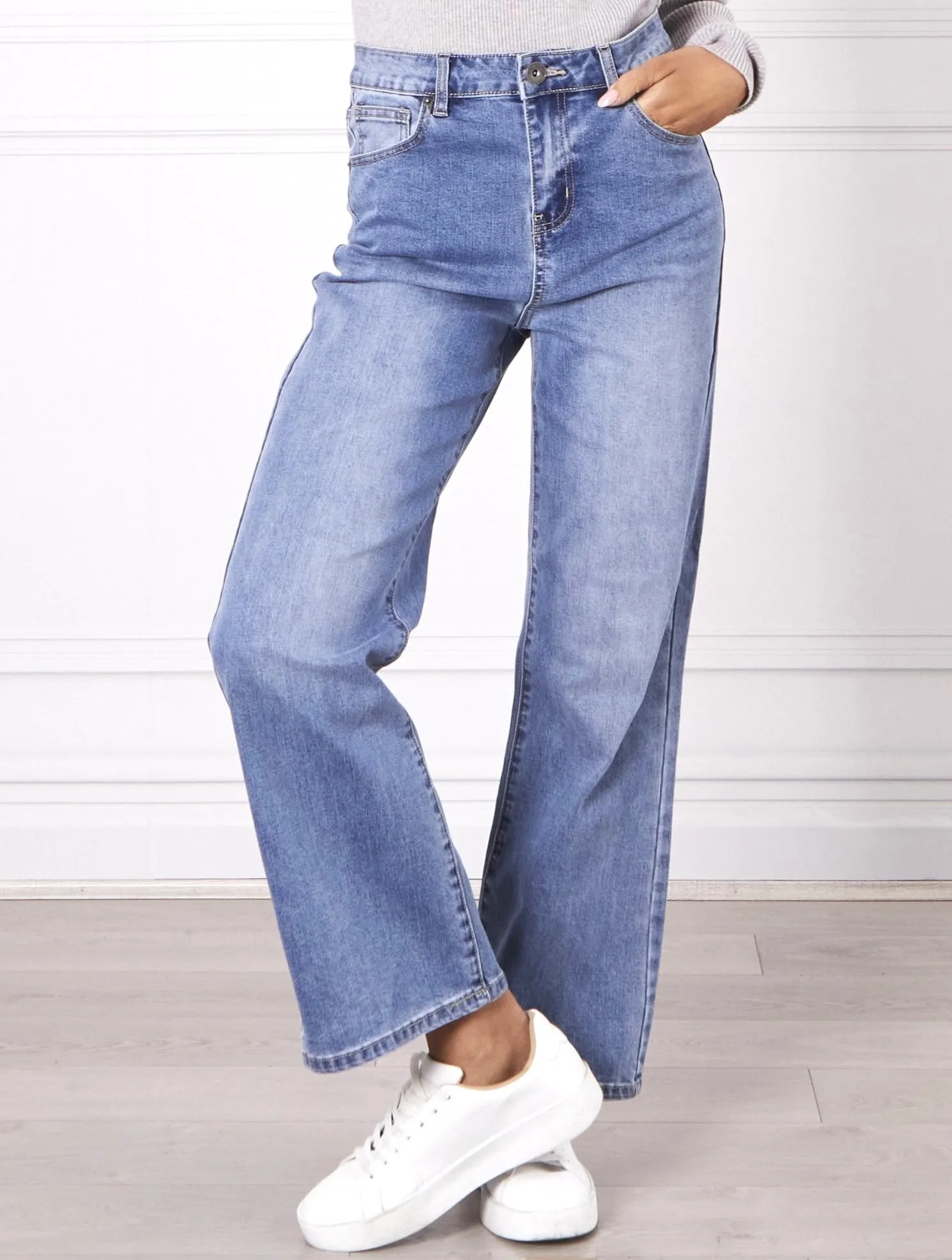 Demi Wide leg Jeans - Blue Wash