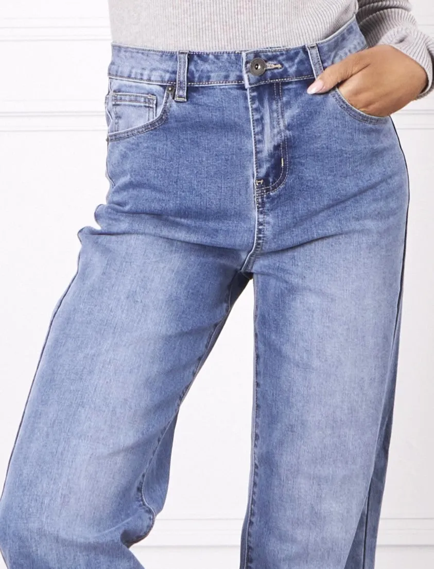 Demi Wide leg Jeans - Blue Wash