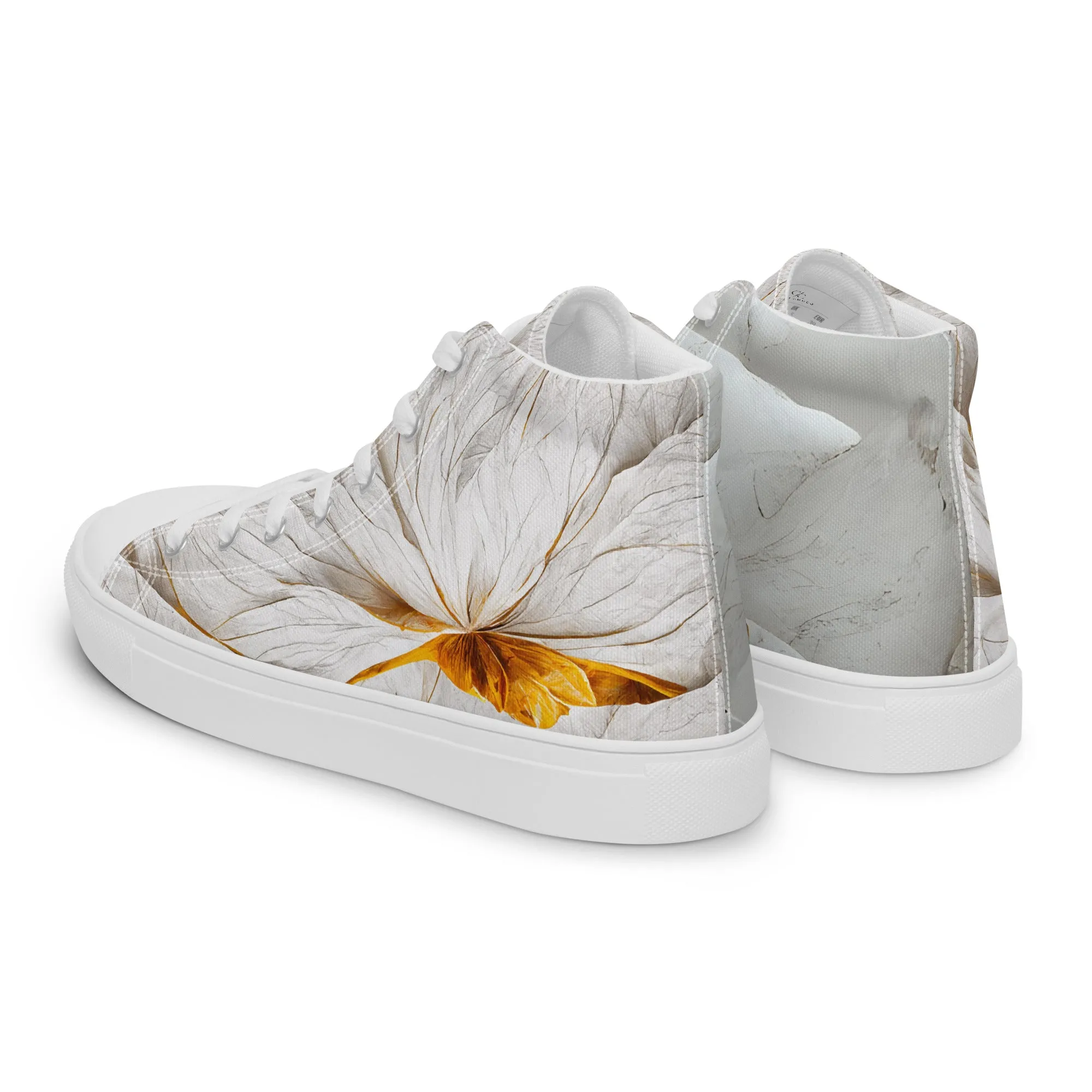 Elevate Your Style with Gold Floral Women's High Top Shoes - Order Now!