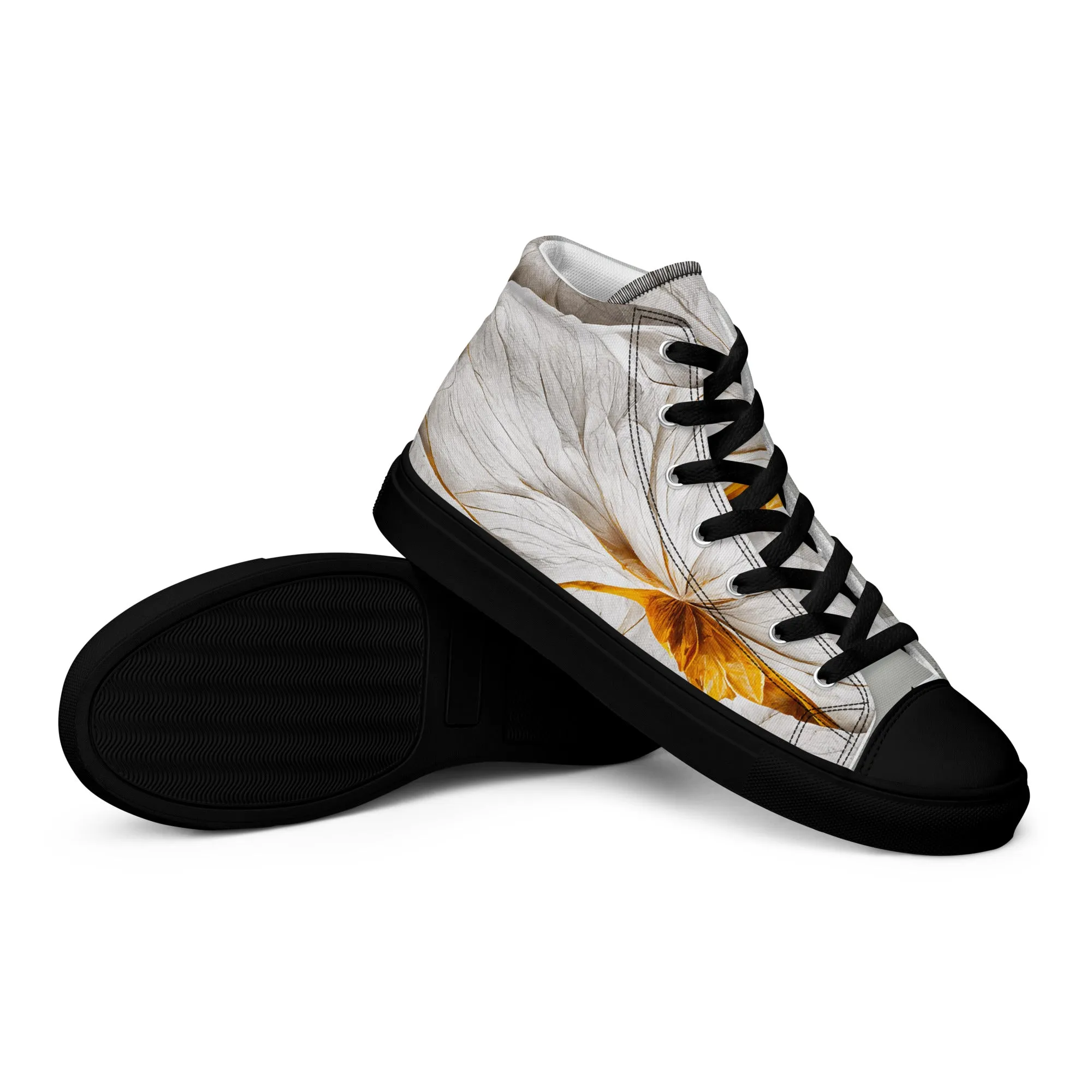 Elevate Your Style with Gold Floral Women's High Top Shoes - Order Now!