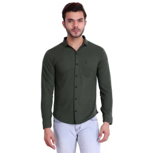 HiFlyers Men Polo Neck Solid Shirtdark Green