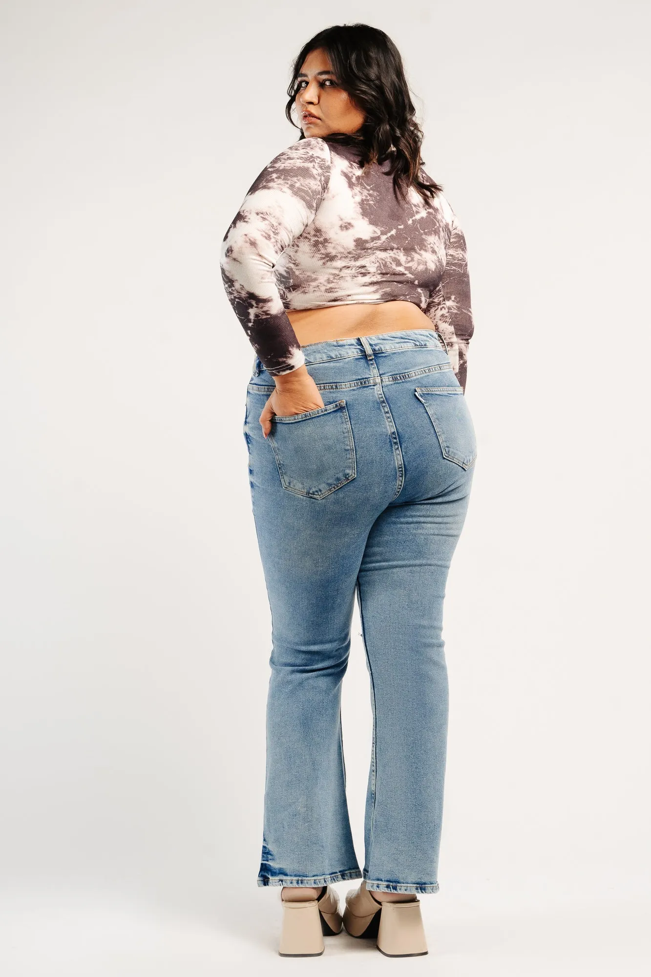 Knee Slit Indie Bootcut Jeans