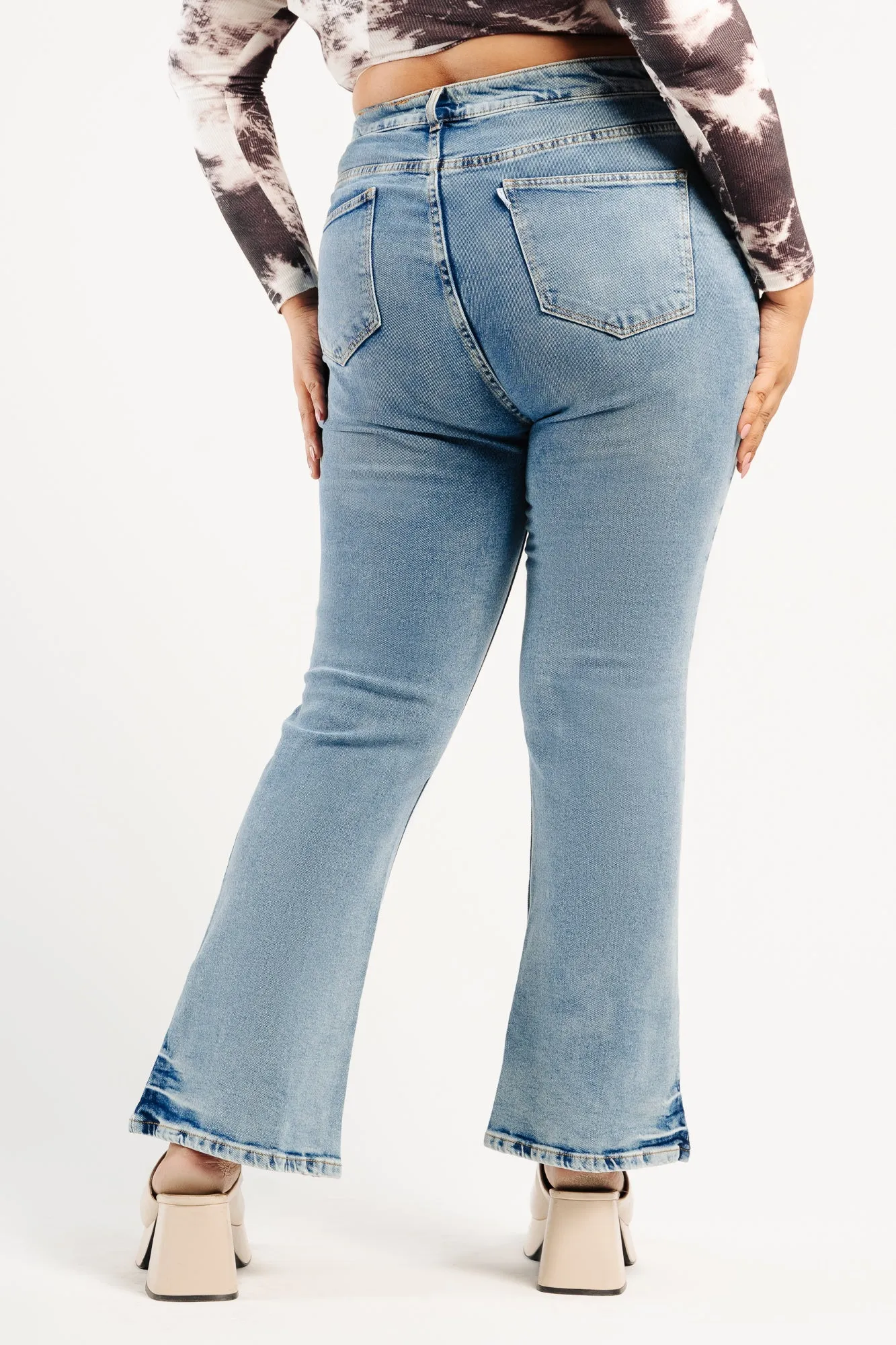 Knee Slit Indie Bootcut Jeans