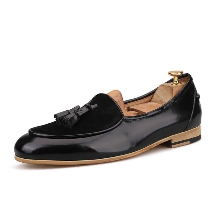 Leather Men Loafers With Tassel - Men Shoes