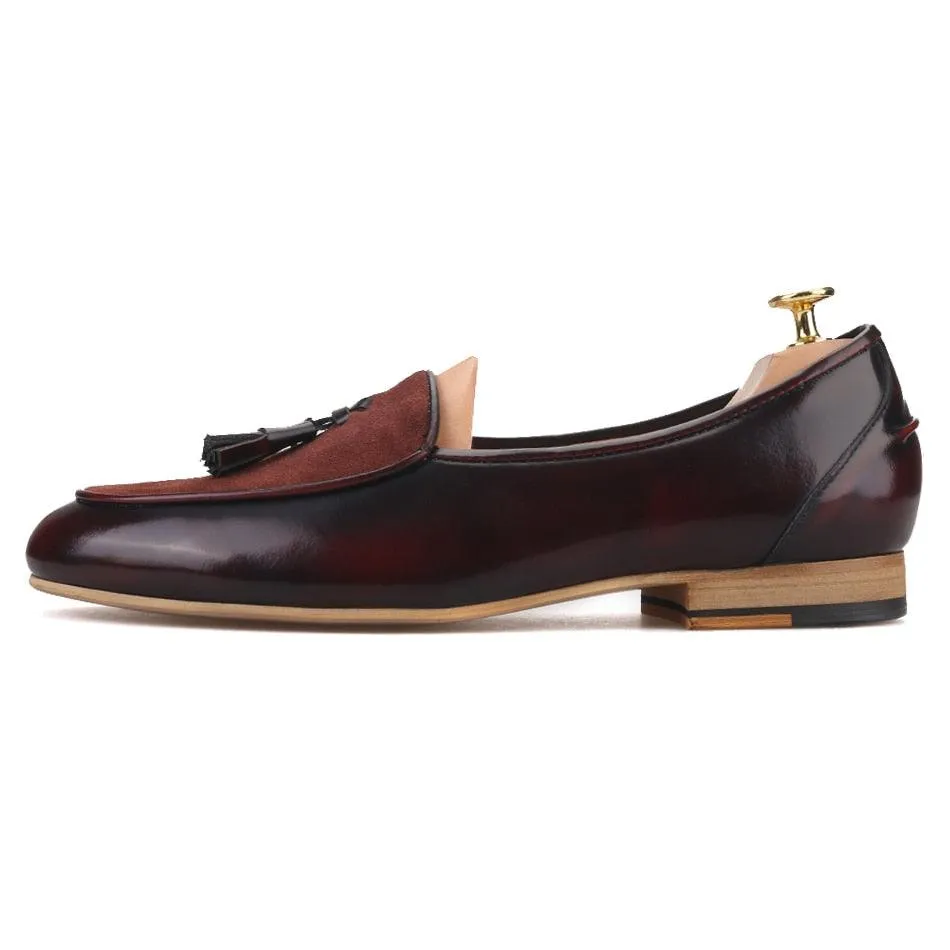 Leather Men Loafers With Tassel - Men Shoes