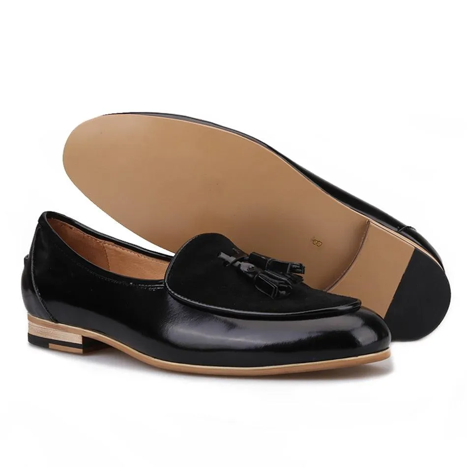 Leather Men Loafers With Tassel - Men Shoes