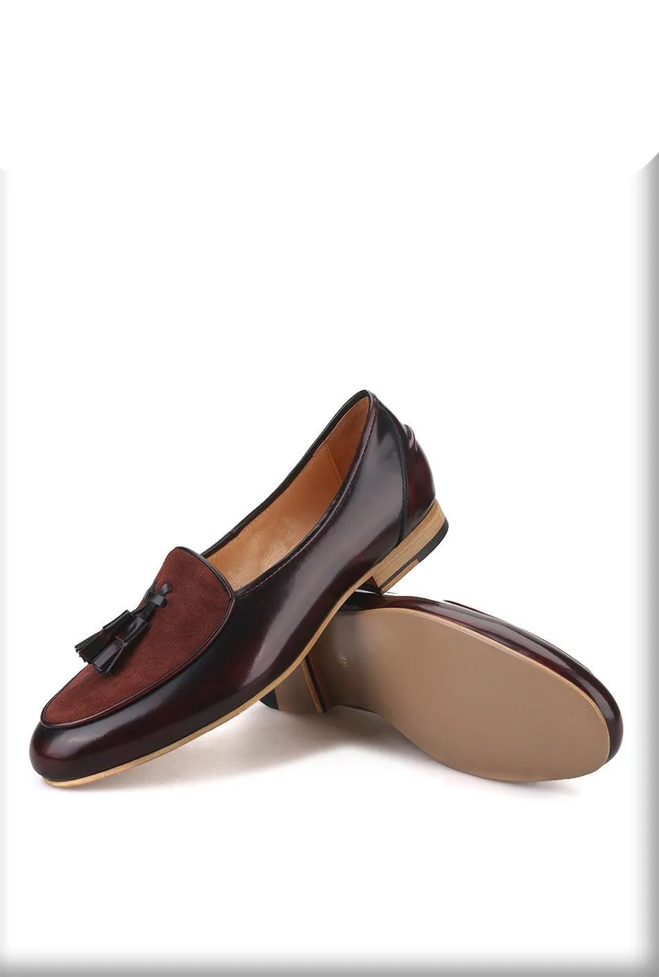 Leather Men Loafers With Tassel - Men Shoes