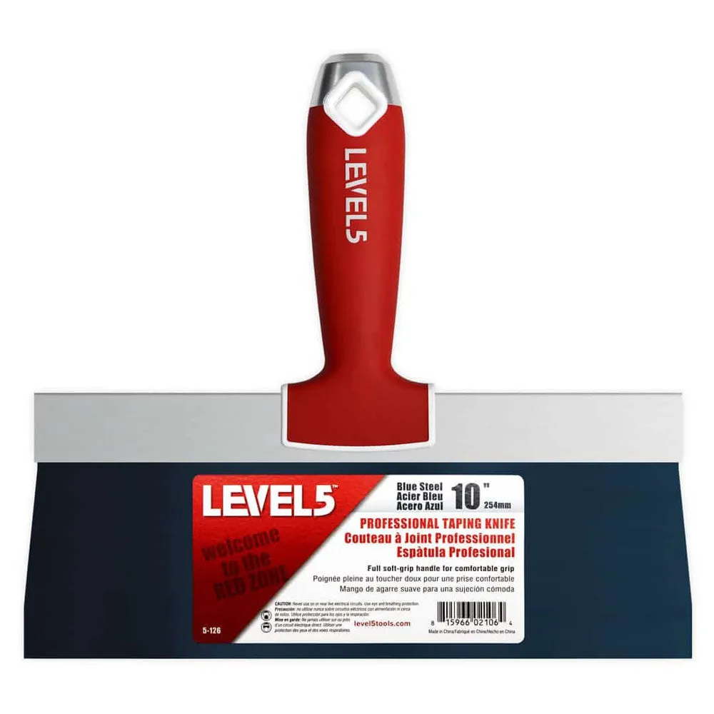 Level 5 Blue Steel Taping Knife - Soft Grip Handle