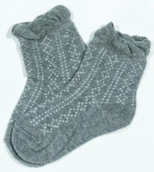 Little Stocking Co Ruffle Anklet Socks - Gray