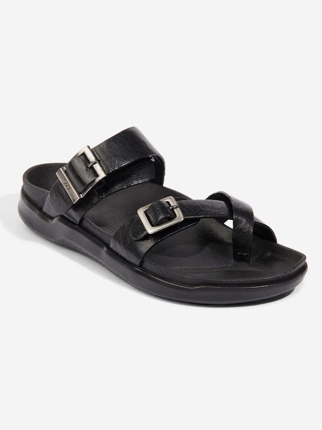 Men Black Sandal / Slipper (ID4223)