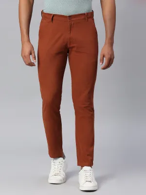 Men's Tapered Fit Cotton Chinos (Rust)