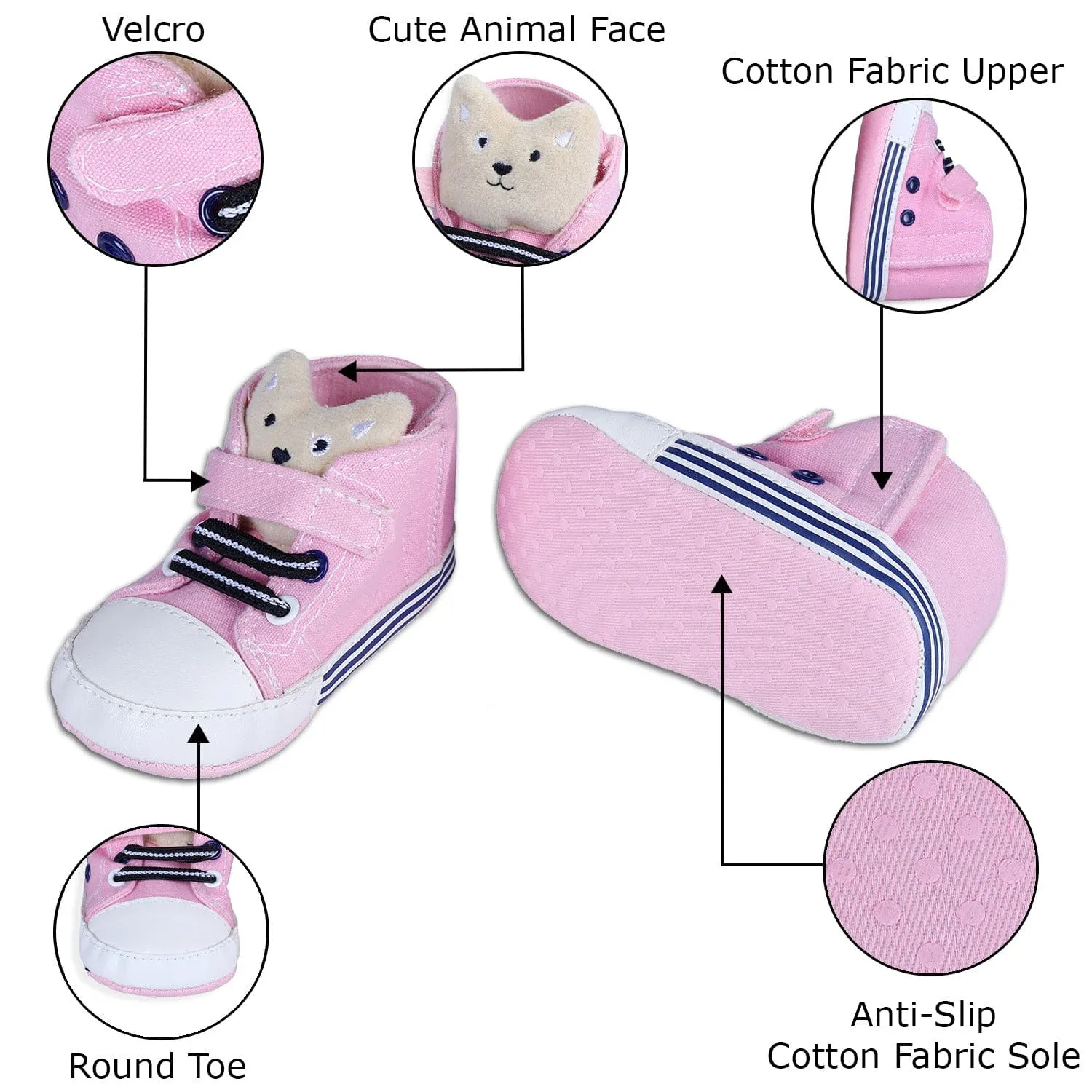 My Buddy Bear Cute And Stylish Comfy Booties - Pink