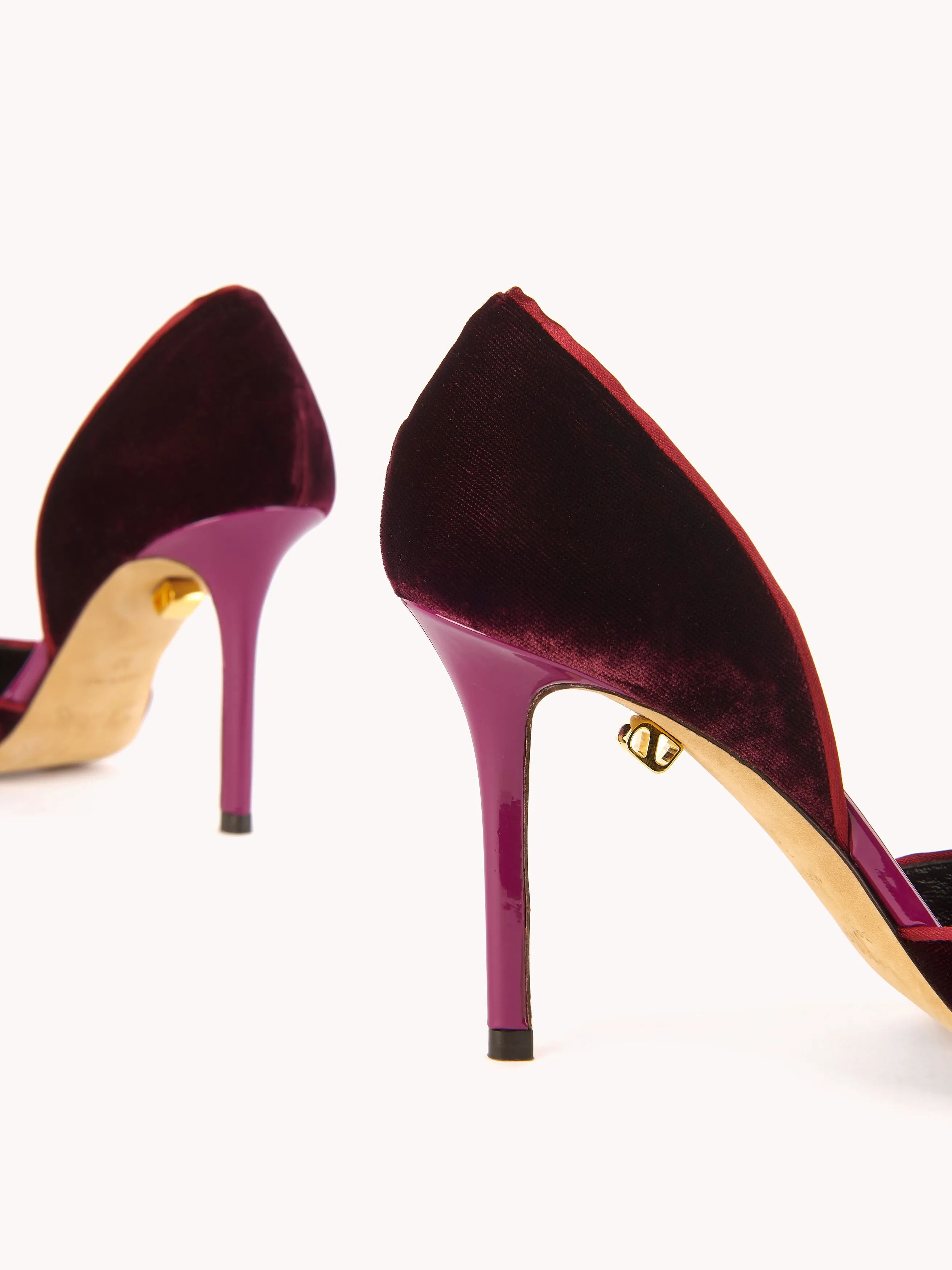 Nieves   High-heel Aubergine Velvet Stilettos