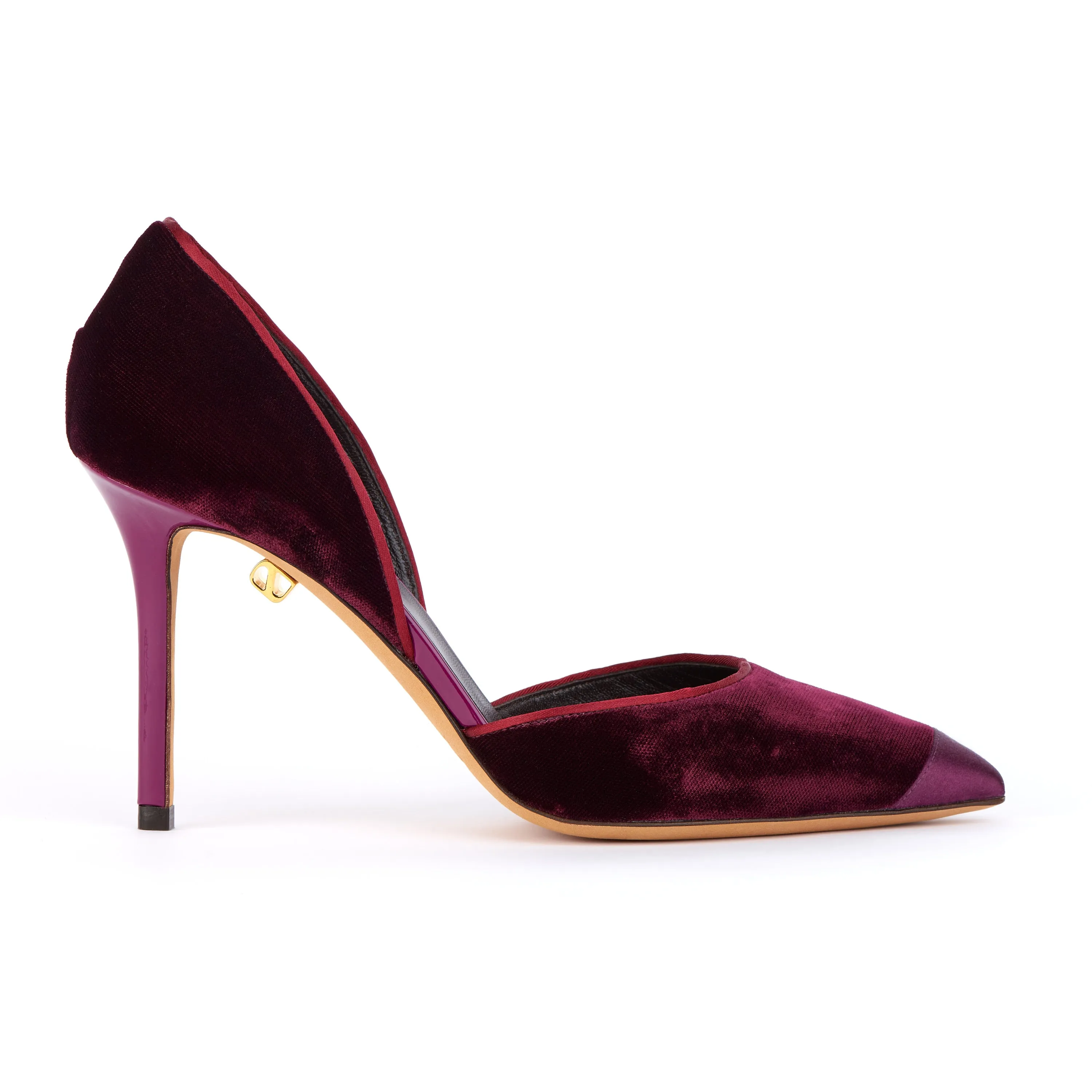 Nieves   High-heel Aubergine Velvet Stilettos