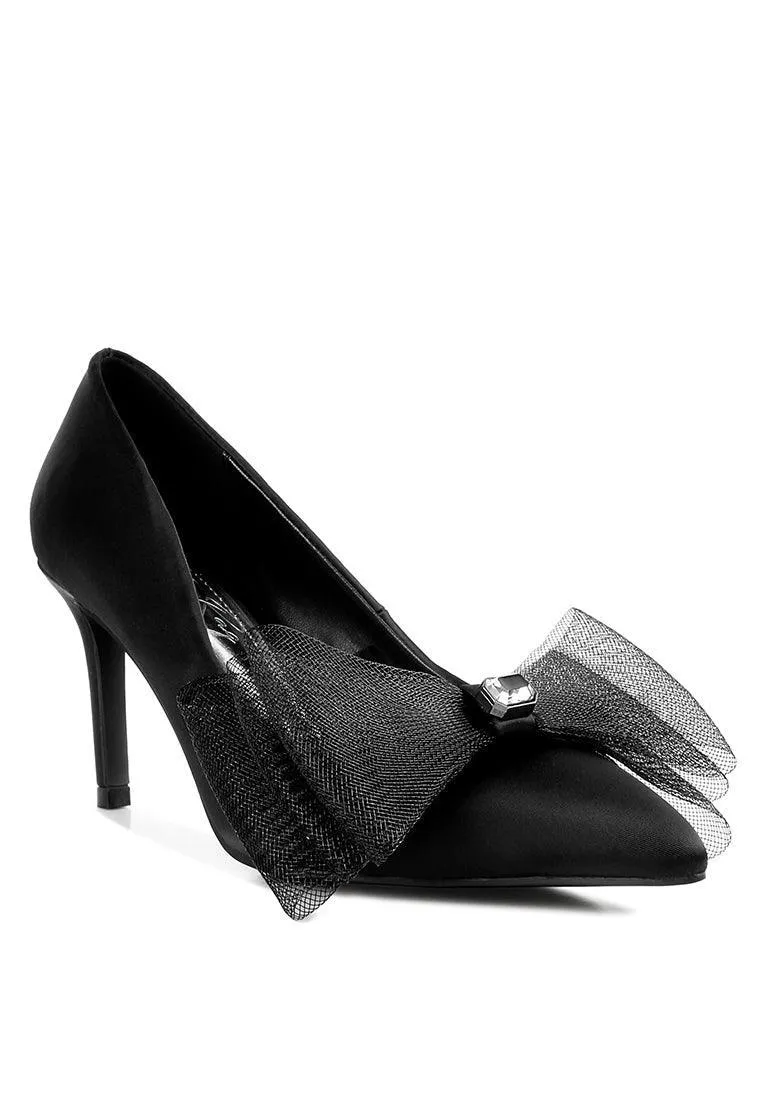 odette diamante embellished bow stiletto pumps