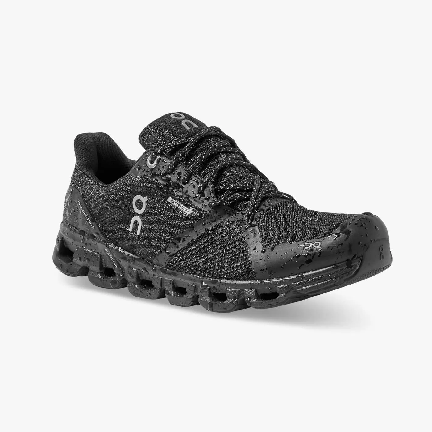 On Running Women's Cloudflyer Waterproof Shoes - Black / Lunar