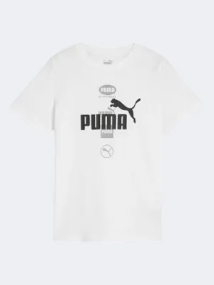 Puma Power Graphic Boys Training T-Shirt White