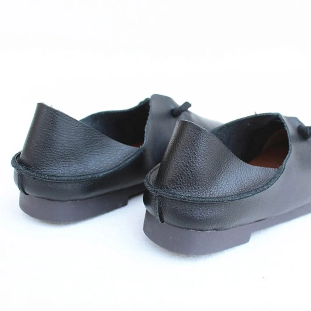 Retro Leather Elastic Soft Flats 35-41