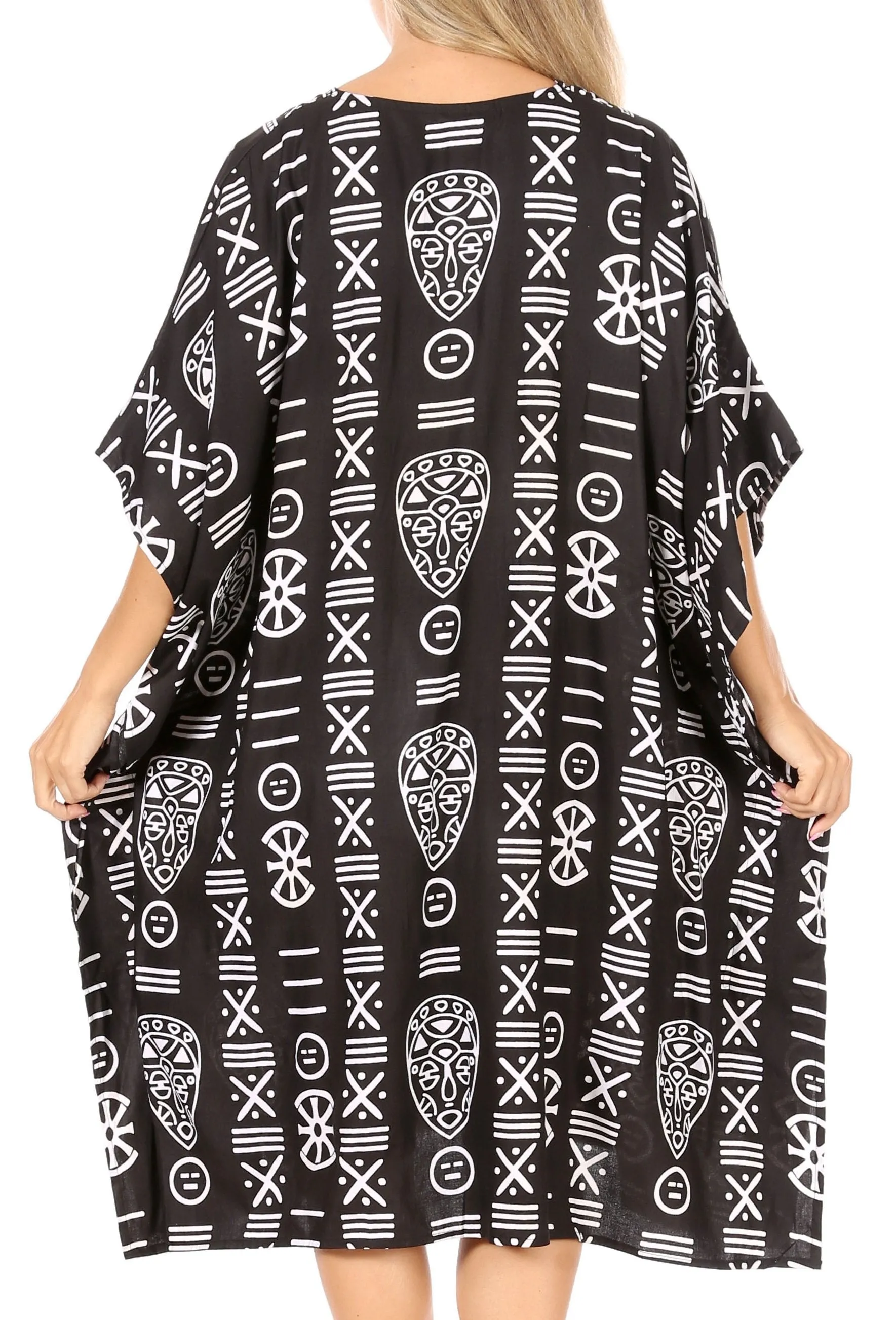 Sakkas Trina Women's Casual Loose Beach Poncho Caftan Dress Cover-up Many Print