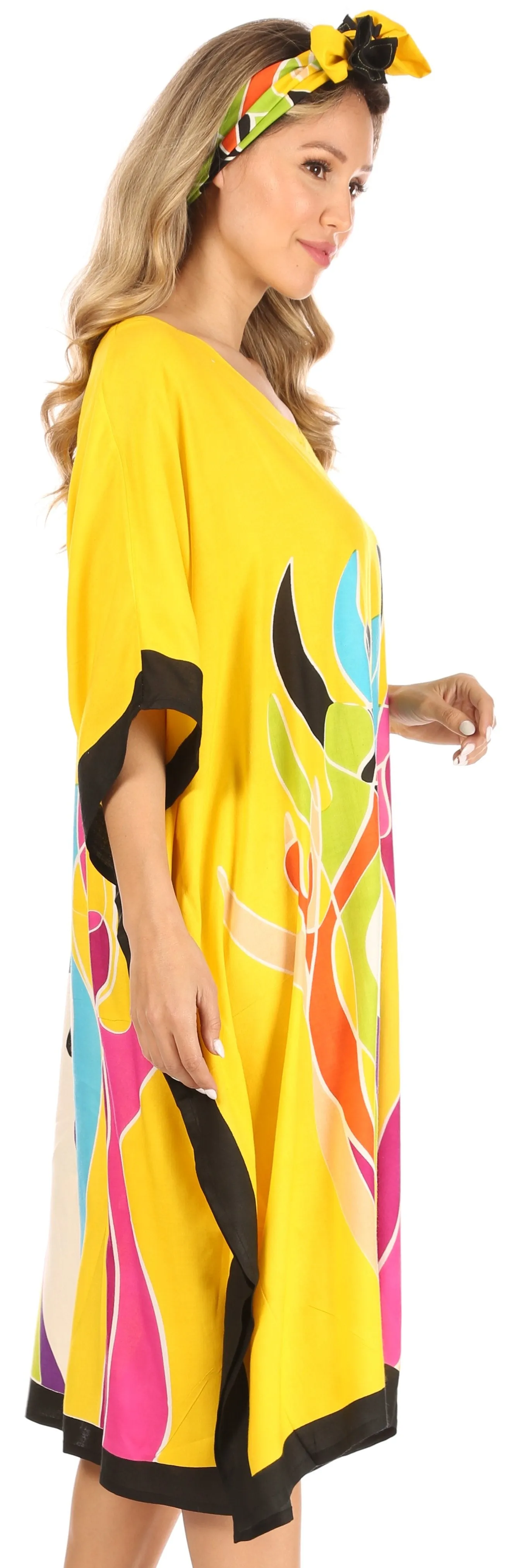 Sakkas Trina Women's Casual Loose Beach Poncho Caftan Dress Cover-up Many Print