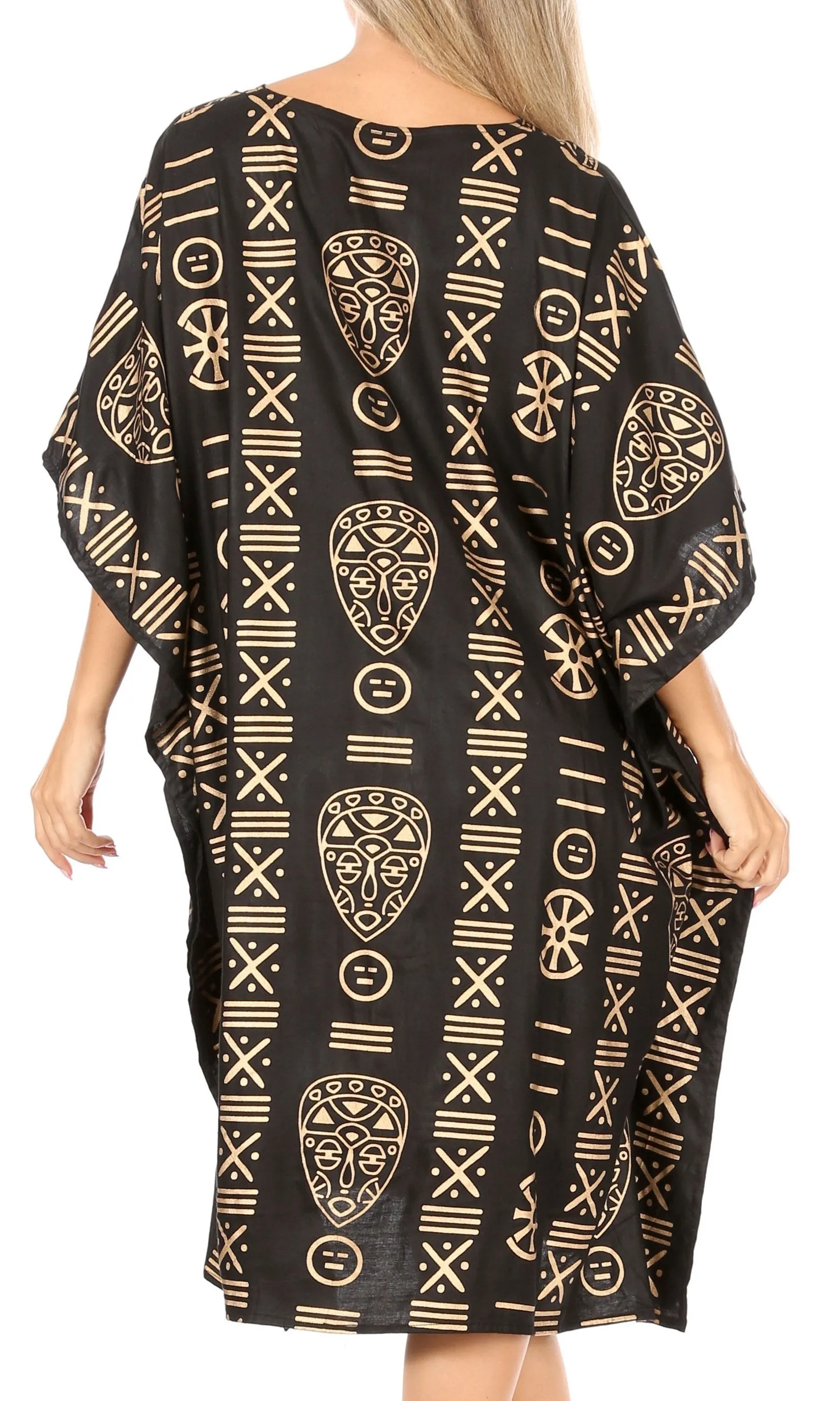 Sakkas Trina Women's Casual Loose Beach Poncho Caftan Dress Cover-up Many Print