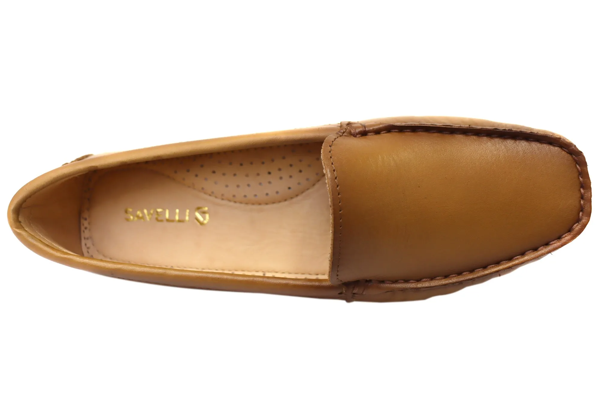 Savelli Linda Womens Comfort Leather Loafer Shoes Made In Brazil