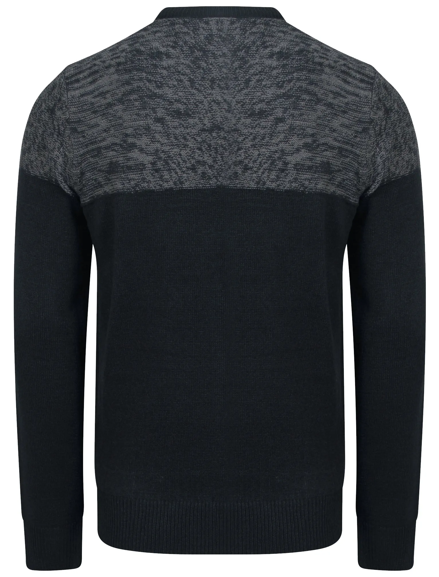 Scoughall Colour Block Knitted Jumper in Dark Navy - Kensington Eastside