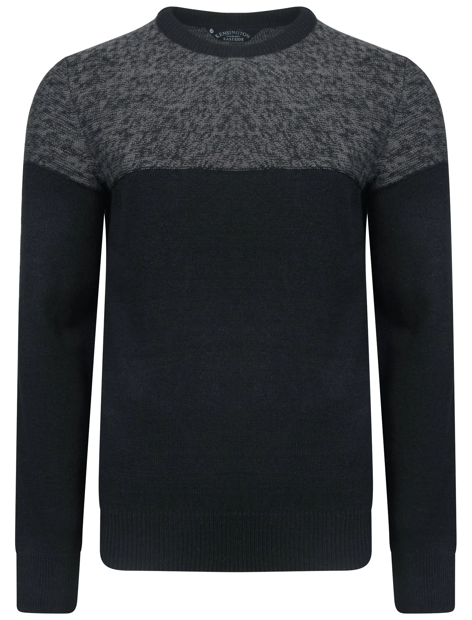 Scoughall Colour Block Knitted Jumper in Dark Navy - Kensington Eastside