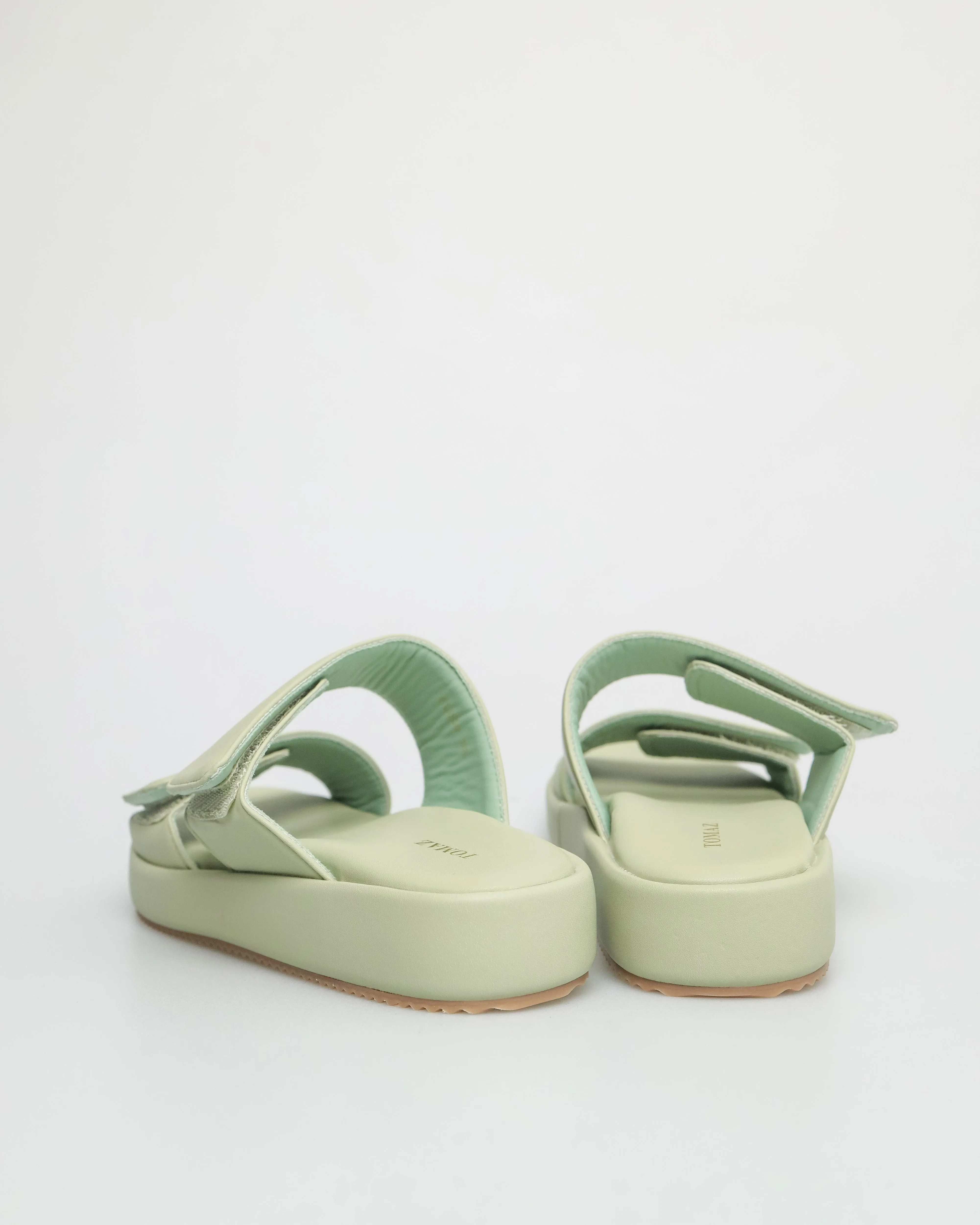 Tomaz FL059 Ladies Slide On Sandals (Green)