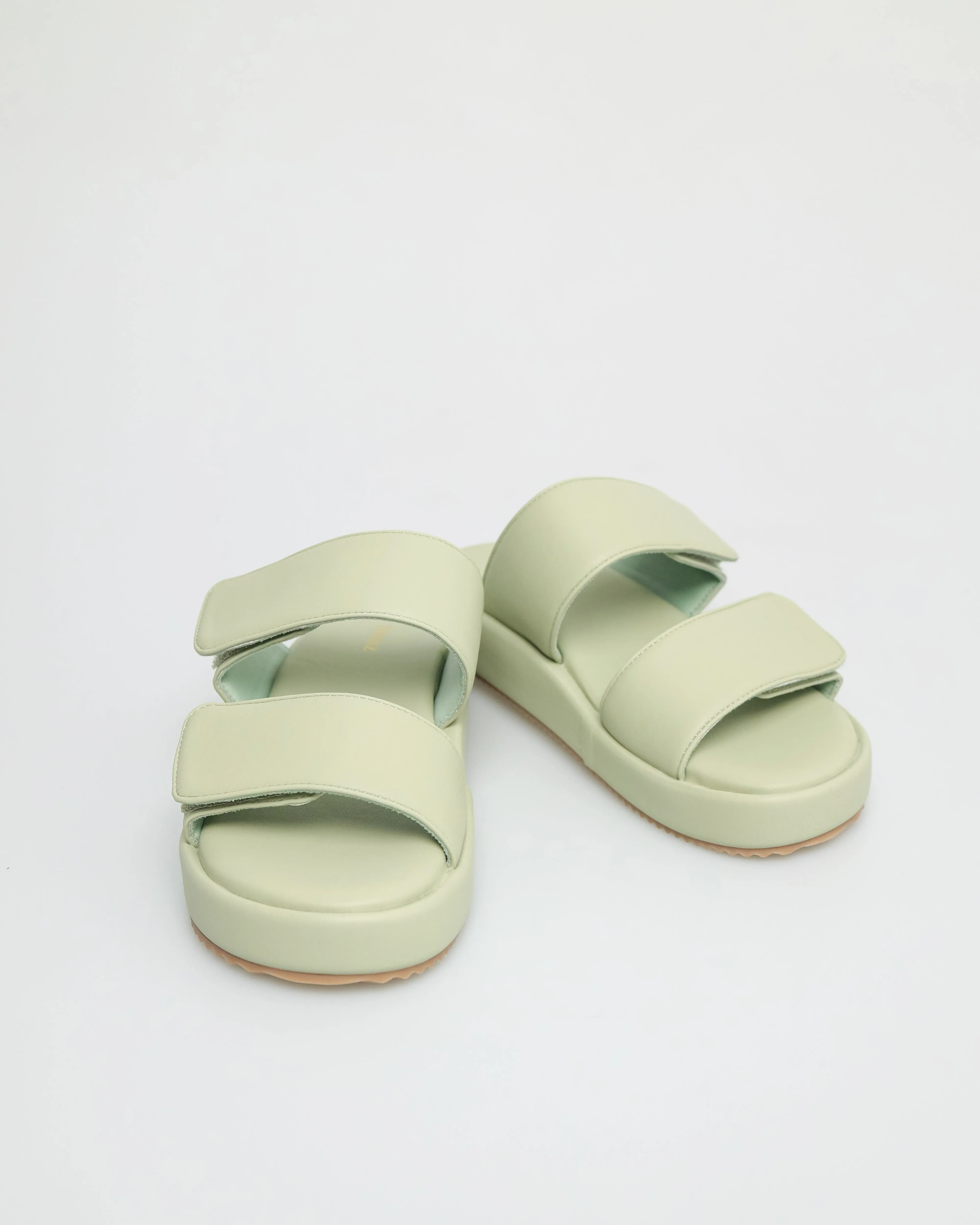 Tomaz FL059 Ladies Slide On Sandals (Green)