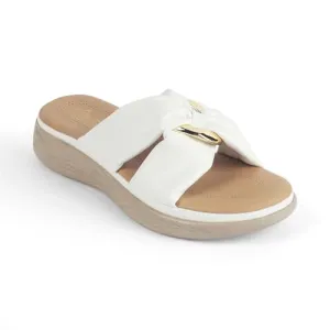 tresmode HAS Women's Wedges Sandals Platform Heels White, 5 UK / 38 EU - Round Open Toe Comfortable Soft Footwear