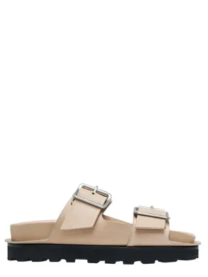 Vegetable Leather Buckle Sandals