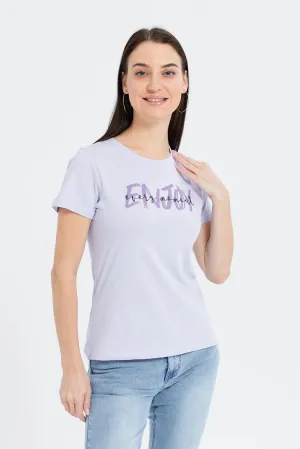 Women Mauve Enjoy Printed T-Shirt